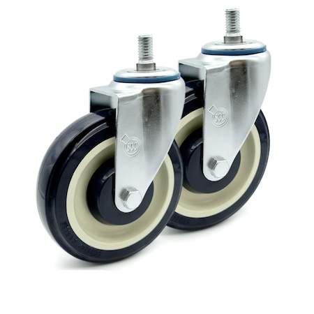 Service Caster Shopping Cart Swivel Caster - 5" Polyurethane - 500 lbs Total - SCC, 2PK SCC-TSSC20S514-PPUB-2